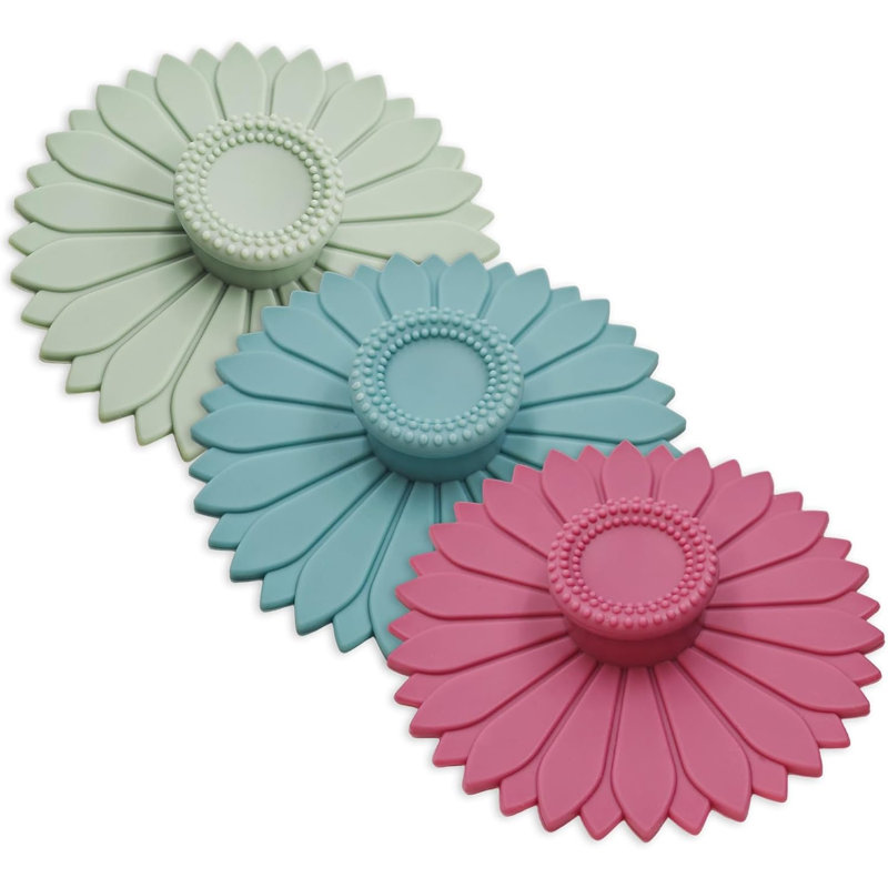 Couvre-tasse en silicone tournesol, couvercles d'aspiration réutilisables de 4,1 pouces