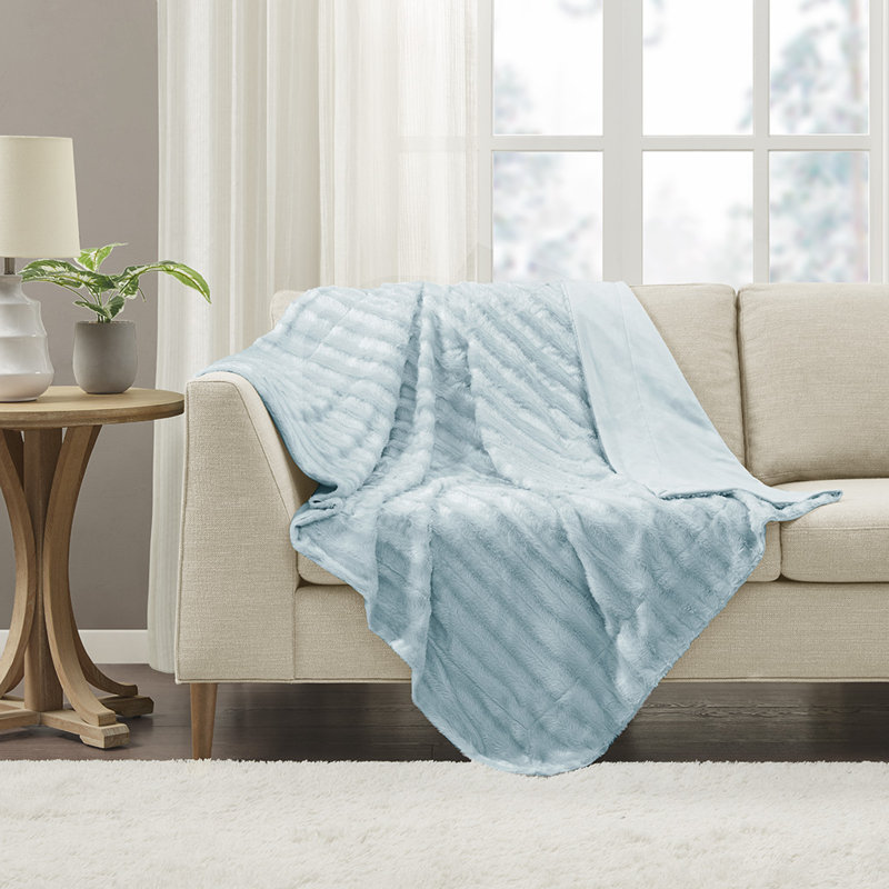 Jeté toutes saisons 50 x 60 po Duke, Bleu