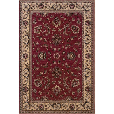 Tapis beige lavable à la machine à motif floral traditionnel rétro