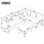 Canapé modulaire de 105 po avec repose-pieds avec rangement, canapé en L avec 2 coussins et porte-gobelets, canapé modulaire avec méridienne réversible