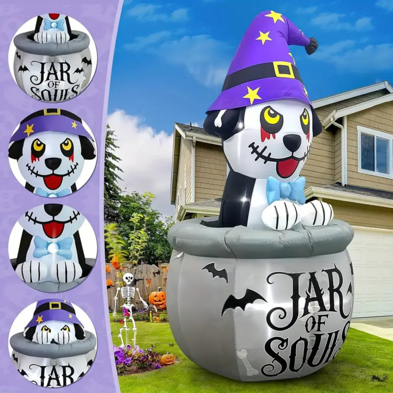 Chiot Jack Skellington 9 pi avec lumières DEL 9 pi