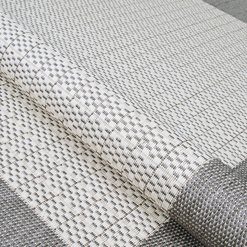Tapis intérieur / extérieur gris Sania, Tapis rond : 8 pi 6 po