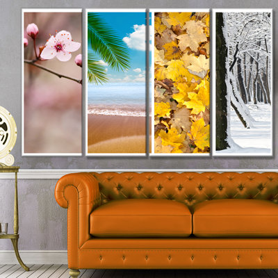 " Four Seasons World Collage " 4 - Pieces
