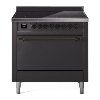ILVE Nostalgie II Series 36 inch Induction Range with 6 Induction Elements (Glass Door)