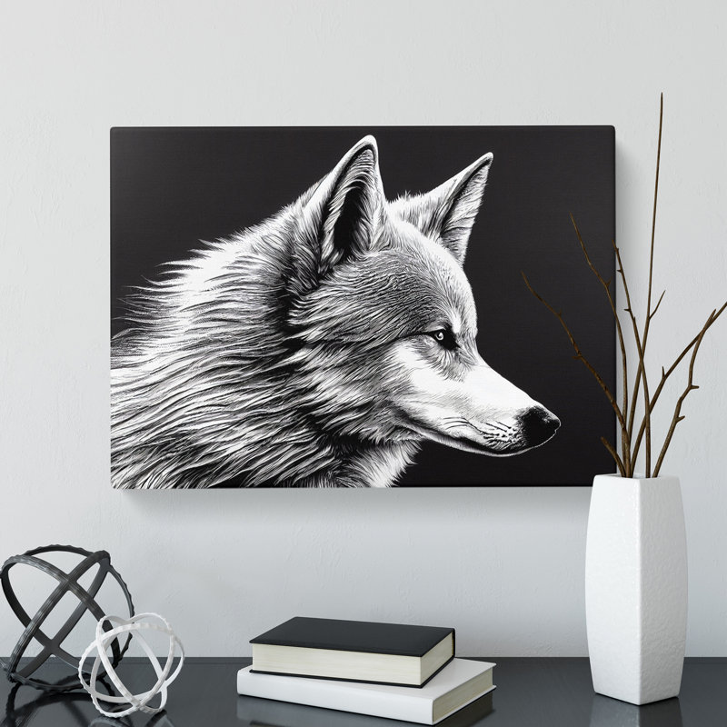 Spectacular Wolf - Wrapped Canvas Painting, 50cm H x 76cm W x 3cm D
