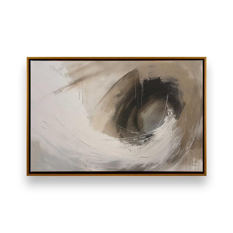 Impression sur toile Taupe tornade, H 24,75 po x l 36,75 po x P 1,75 po, Cadre flottant or poli