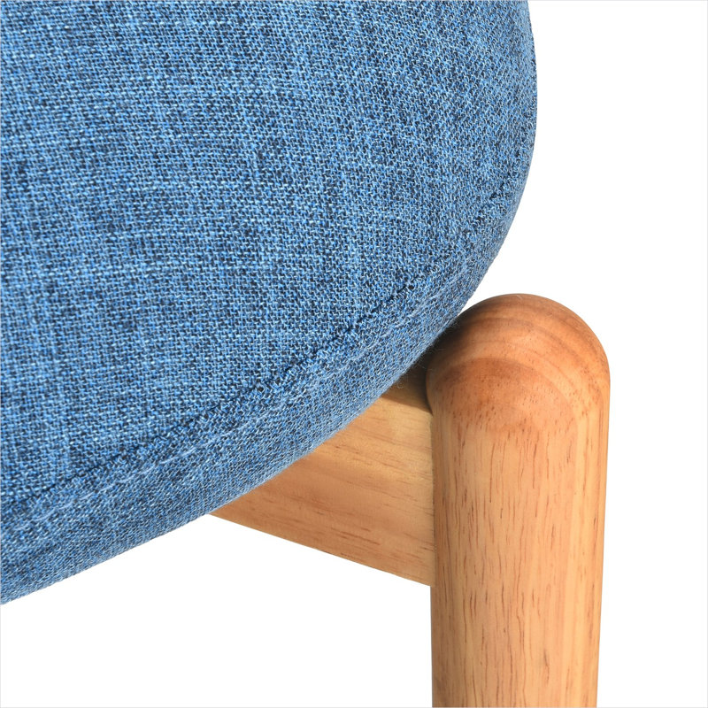 Ensemble de 2 chaises d'appoint rembourrées en lin de couleur bleue avec structure en bois massif et dossier amovible, pour salle à manger