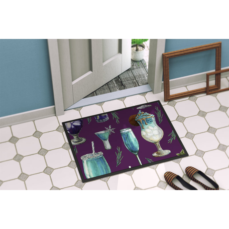 Daritza Outdoor Doormat, 36" W x 24" L, Purple