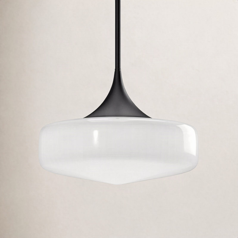 Luminaire suspendu simple à 1 lumière Lincoln, Noir mat