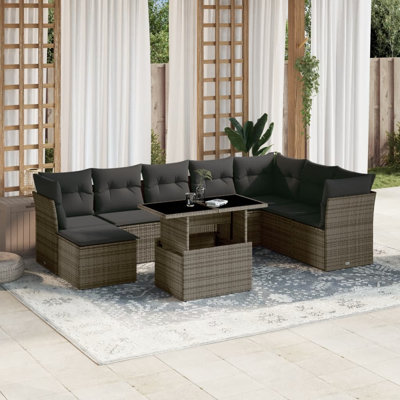 Grand canapé modulaire en rotin PE Vidaxl