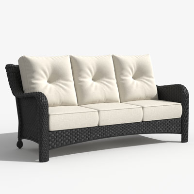 Patio Couch Pe Wicker Deep Seating Outdoor Sofa With Removable Cushions, 3 Seater Rattan Sofa, Outdoor Furniture For Balcony, Deck, Garden And Poolsid by Winston Porter