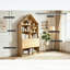 Bureau d'artisanat pliant avec tablettes de rangement, bureau de refuge convertible en bibliothèque pour petits espaces, multifonctionnel et peu encombrant