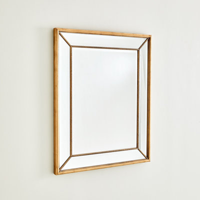 Gilded Roped Rectangle Beveled Mirror