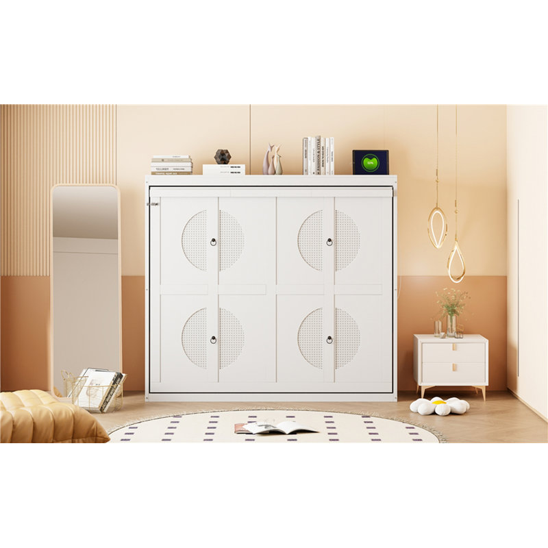 Lit escamotable double pleine grandeur, Blanc