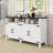Sideboard with 4-Door, Power Outlets and Adjustable Shelves-252669868