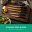 Royalford 5 Piece Kitchen Knife Rose Gold Coating with Knife Holder, Multifunctional