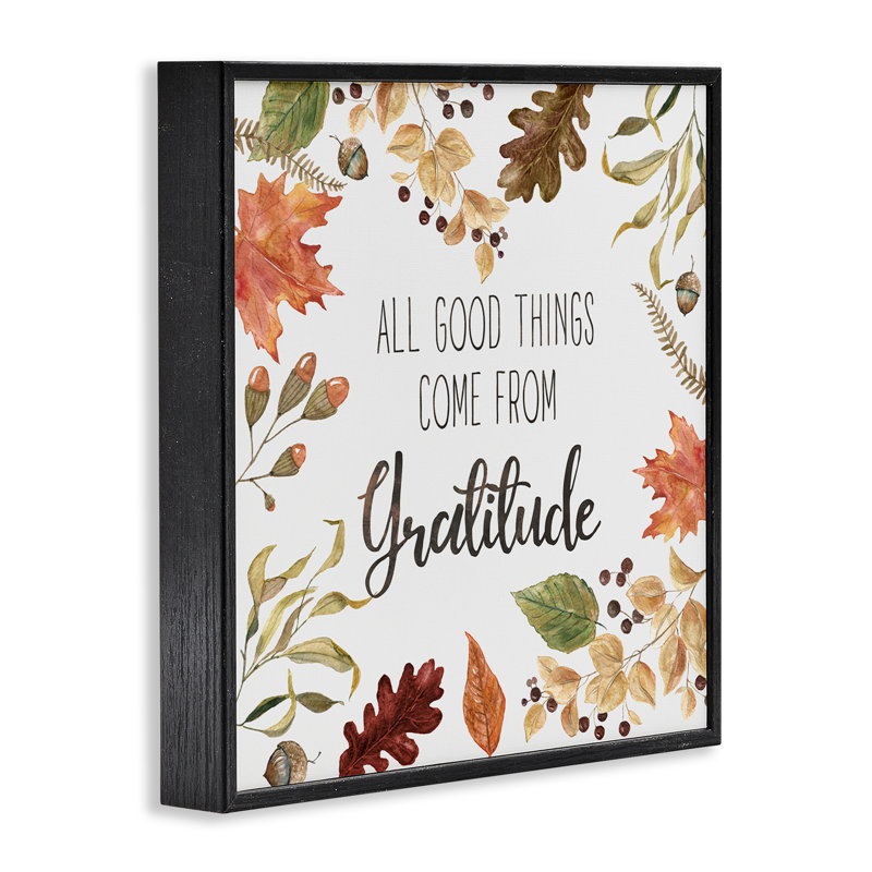 All Good Things Graditude, estampe numérique par Livi Finn, Giclée encadrée noir minuit, H 17 po x l 17 po