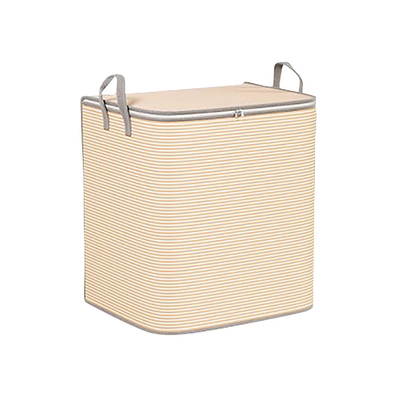 Striped Clothing Storage Bag Household Large Capacity Clothing Sorting Box Cotton Quilt Storage Bag Moving Packing Bag, A