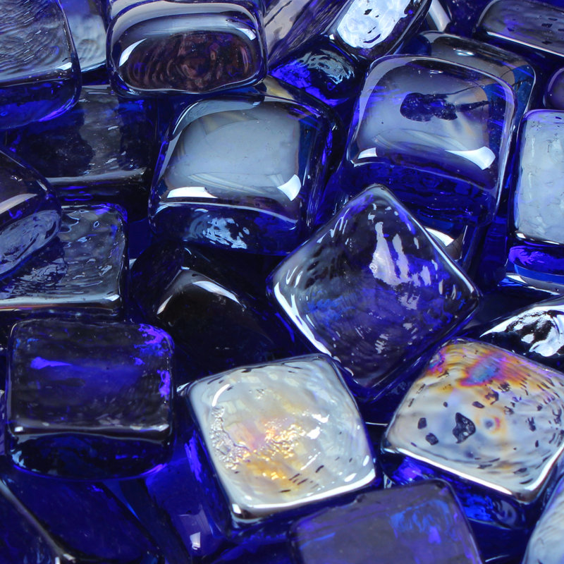 Verre carré réfléchissant pour foyer d'extérieur de forme carrée, Chariot à dossiers à plateforme Capacity, Bleu très foncé