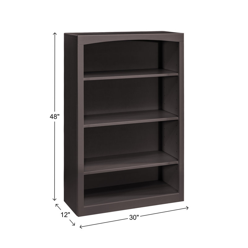 Bibliothèque classique Ossy, (4 tablettes) H 48 po x l 30 po x P 12 po, Noir uni