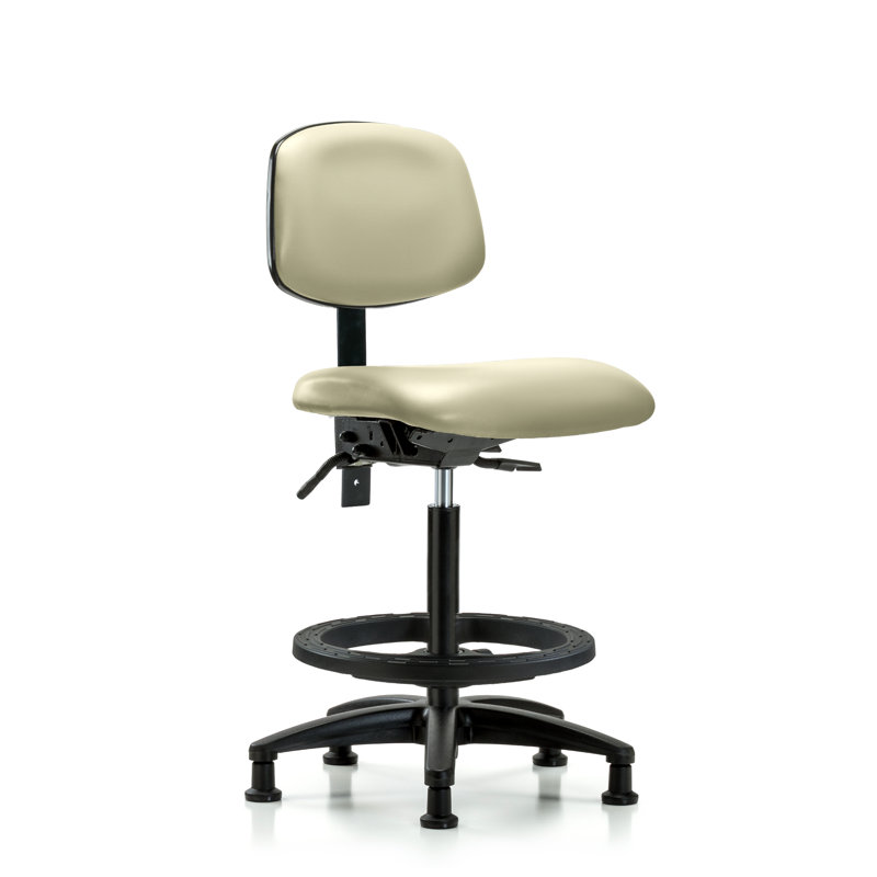 Nicholas Vinyl Drafting Chair, Adobe, Glides, Included