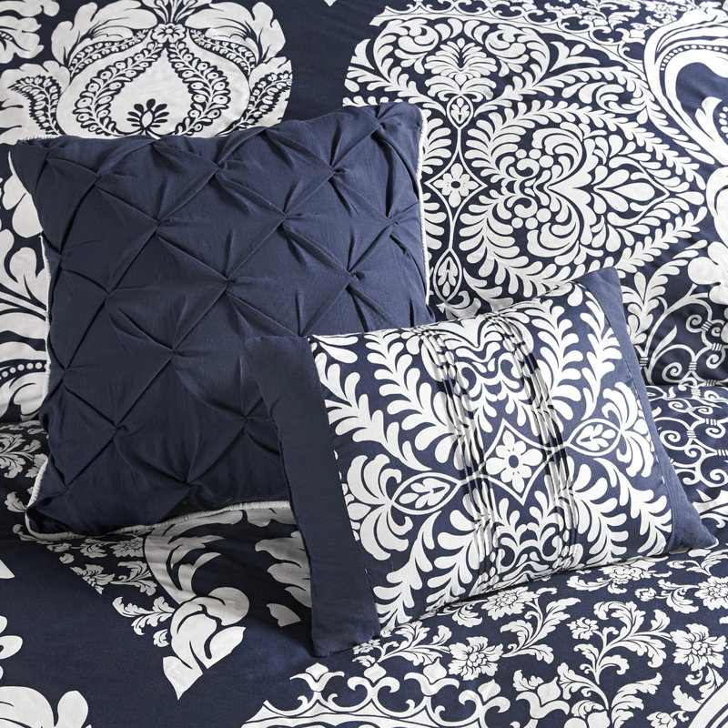 Édredon très grand - 7 pièces en coton indigo avec coussins, Indigo