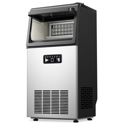 13.5 in. 90 lbs/day Commercial Built-In/Freestanding Full Size Cubes Ice Maker in Stainless Steel with 15 lbs./Day Bin | Fridge.com