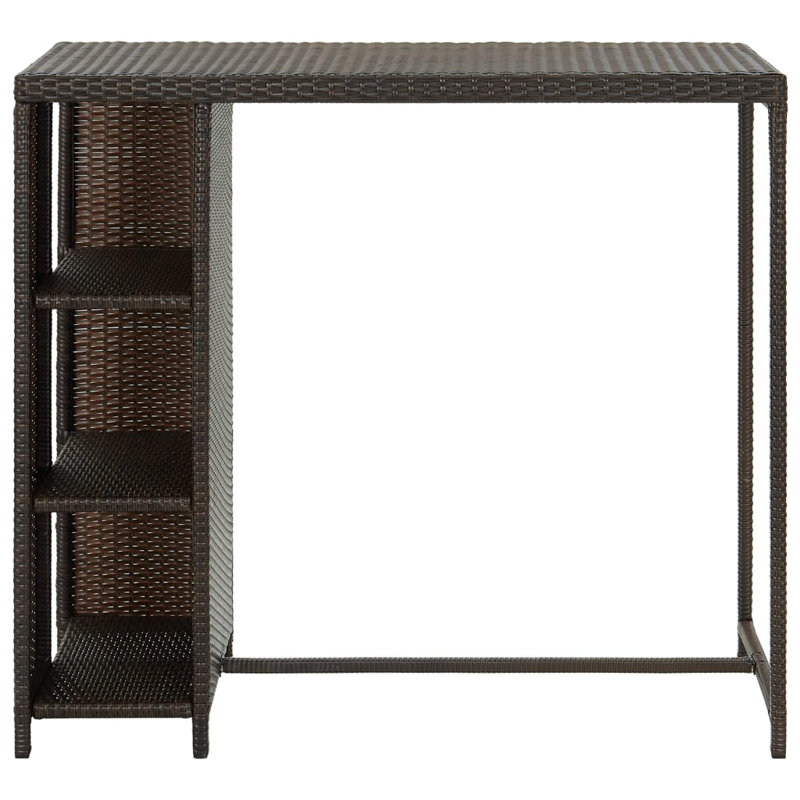 Gardette Rectangular Wicker Outdoor Bar Table , 120cm cm W 60cm cm D, Brown