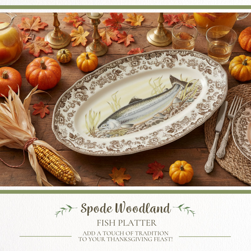 Spode Woodland Fish Fish Dish 18.5"