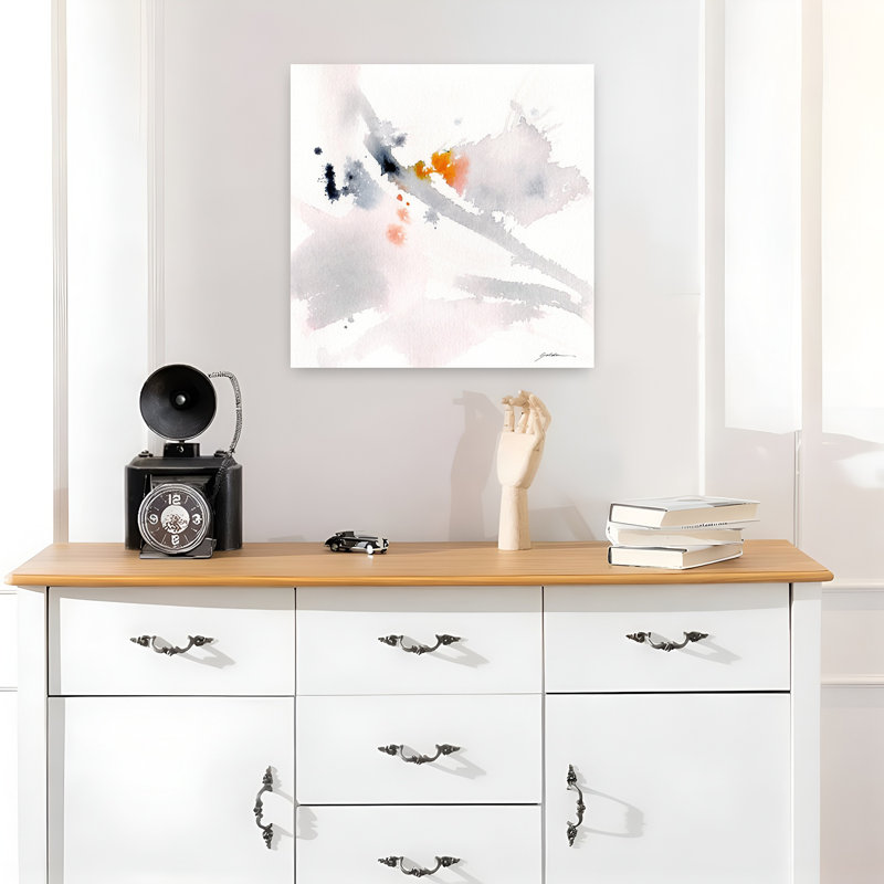 Voyage, art abstrait contemporain, H 18 po x l 18 po