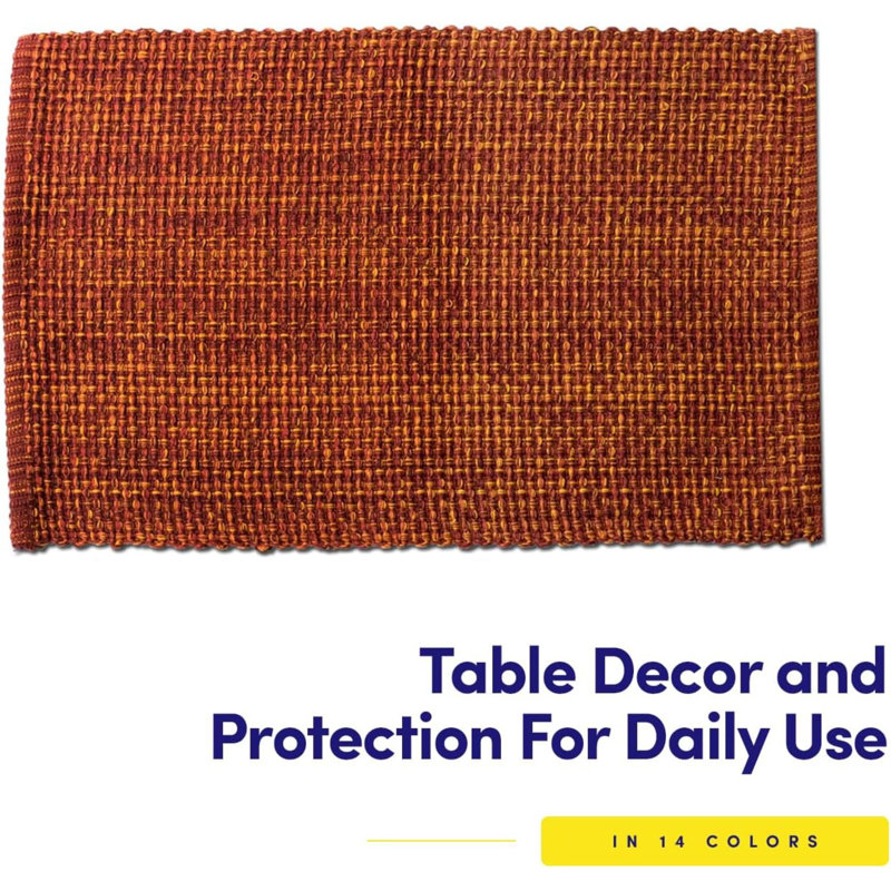 Ensemble de napperons 100% coton pour salle à manger, Brun