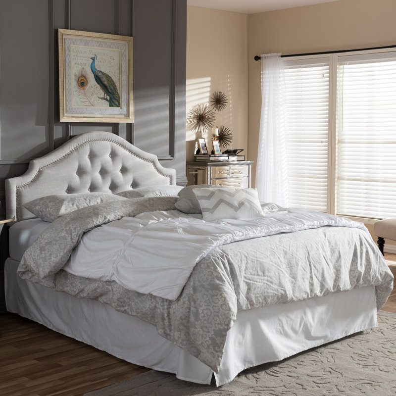 Miccah Upholstered Panel Headboard, Grayish Beige, King