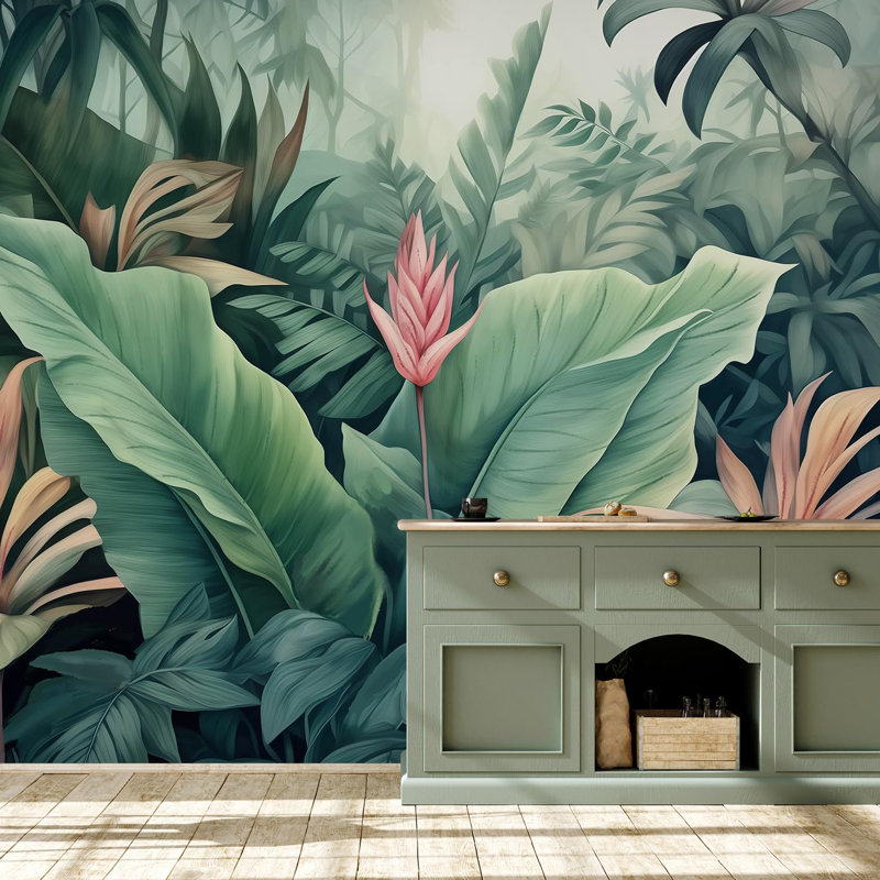 Bordure florale pelez et collez, L 66 po x l 96 po