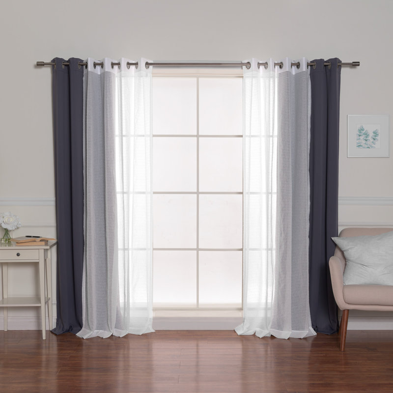 Panneaux de rideaux obscurcissants et transparents Brunos Mix & Match, Gris foncé, L 52 po x L 96 po