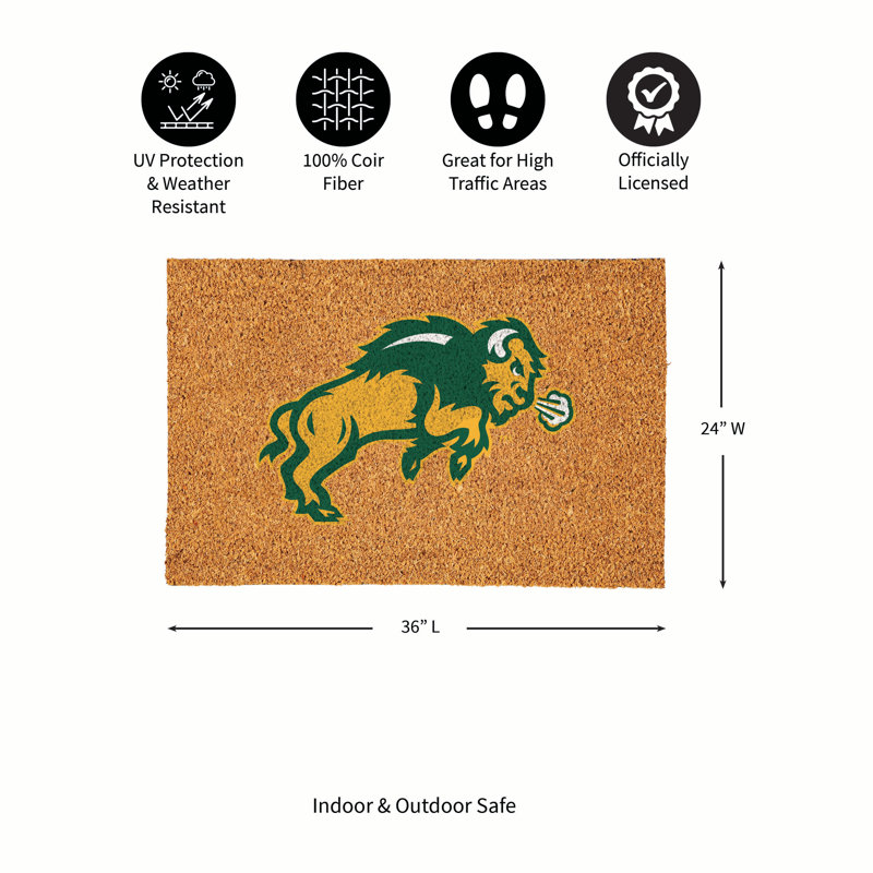 Grand tapis couleur coco de l'Université North Dakota State, 36 po x 24 po