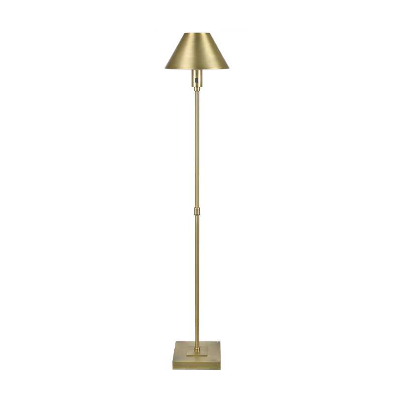 48" Metal Table Lamp With Gold Shade