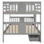Lit superposé double au-dessus de double avec tiroirs et échelle pour le mobilier de chambre à coucher, de chambre d'amis-520135941