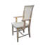 Chaise avec accoudoirs à dossier en lattes de bois massif Forestburgh
