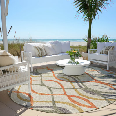 Lamanna Washable Abstract Indoor / Outdoor Rug