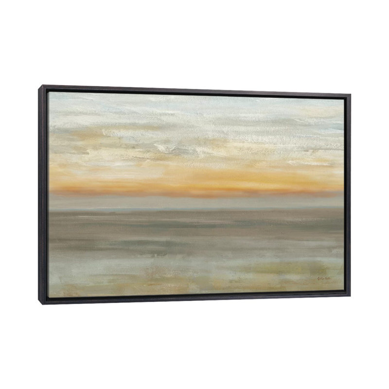 «Gray Horizon» par Cynthia Coulter - reproduction d'art, H 32 po x l 48 po x P 1,5 po, Encadrement noir décoloré