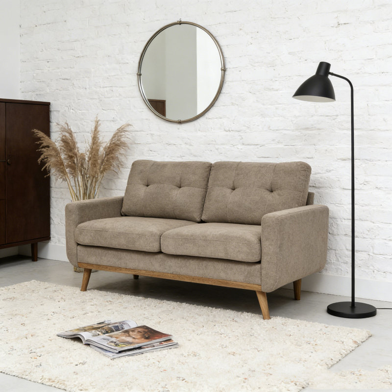 67.7" Wide Modern Upholstered Tufted Loveseat Sofa, Chameau