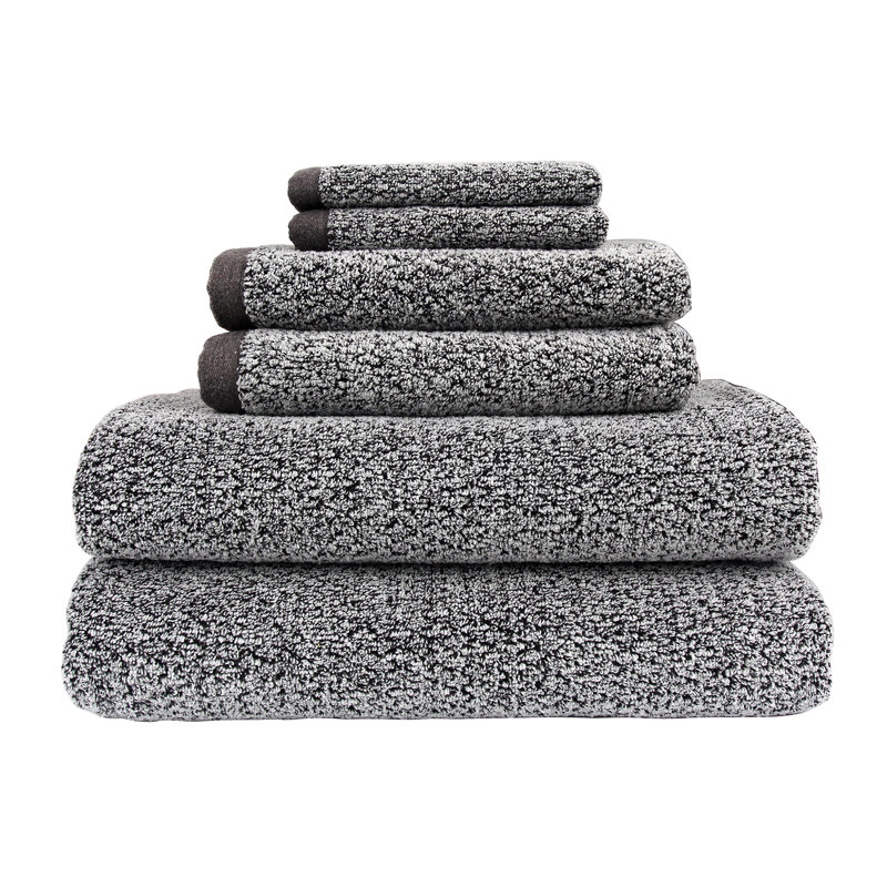 Everplush Grey Oversized Cotton Microfiber 6-Piece Towel Set