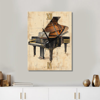 Piano Harmony II - Art Deco Metal Wall Clock