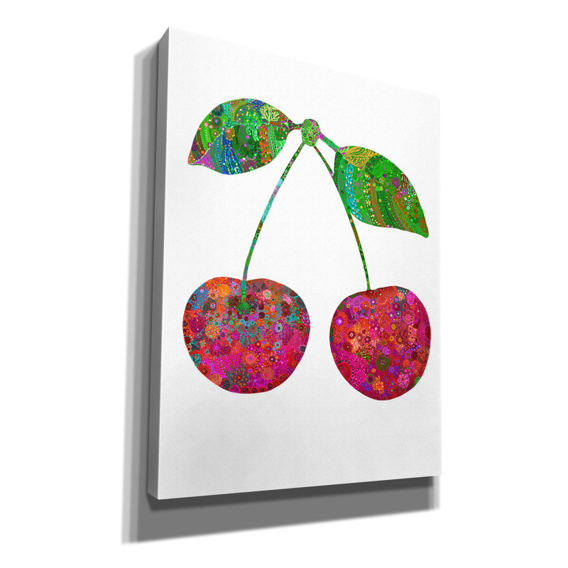 «Cherry2» par Noemi Ibarz, art mural sur toile, H 16 po x l 12 po x P 0,75 po