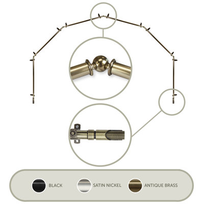 Tringle à rideaux simple ajustable avec baie vitrée de 0,81 po