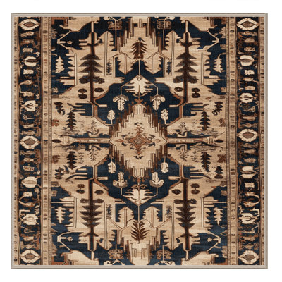 Machine Washable Persian Brown Area Rug