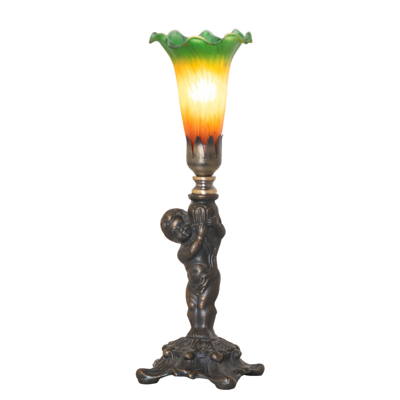 Torchiere Table Lamp, Amber/Green
