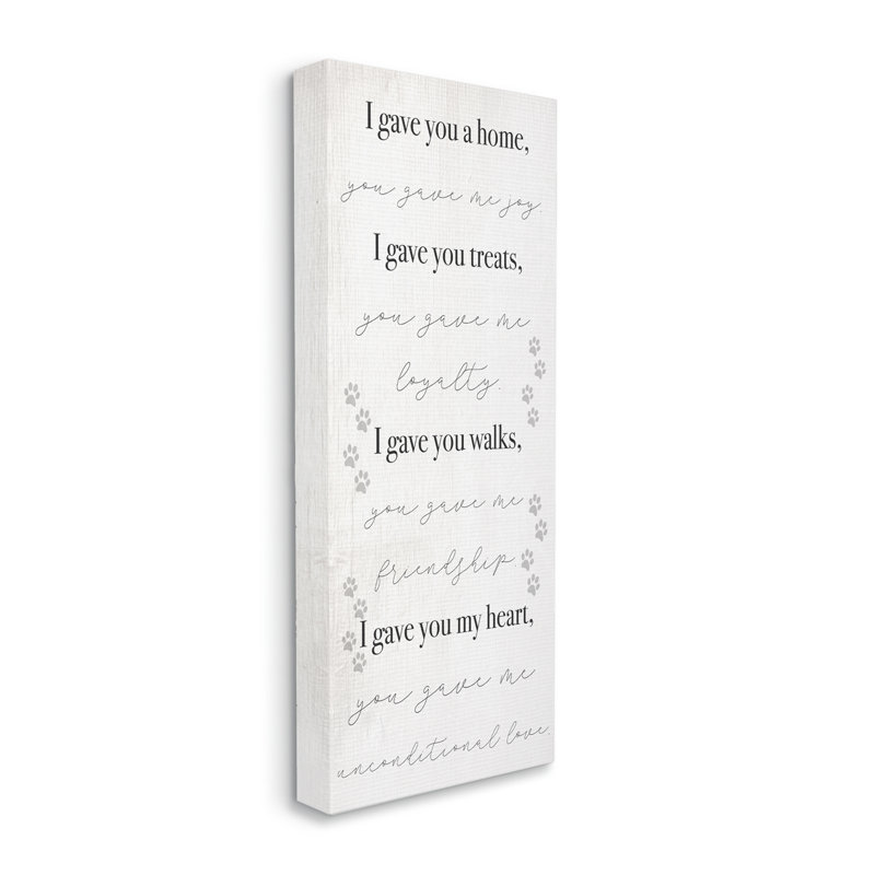 Gave You My Heart Pet Dog, H 30 po x l 13 po, Toile tendue