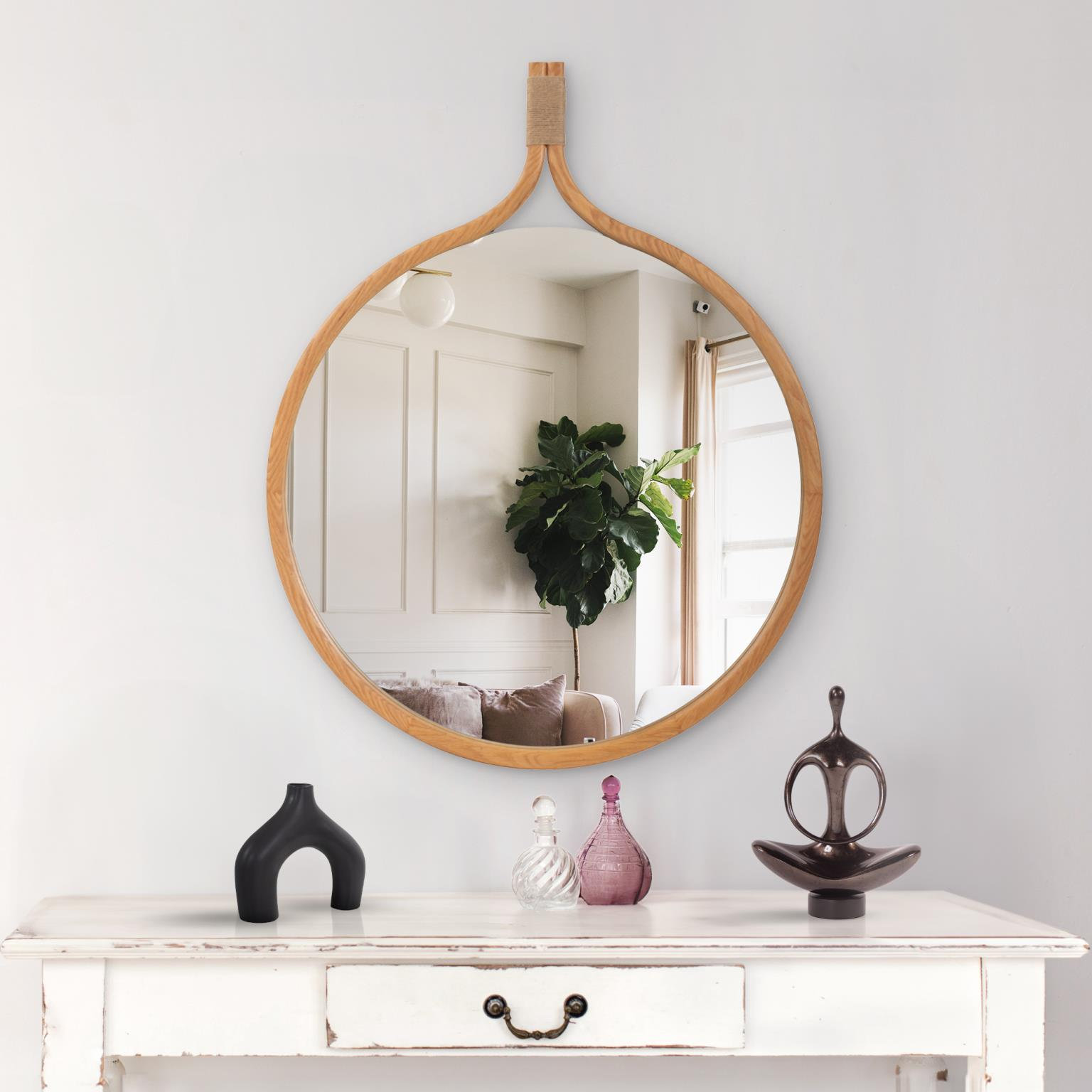 The Ulah Collection Mirror, Circle, 37" x 29"