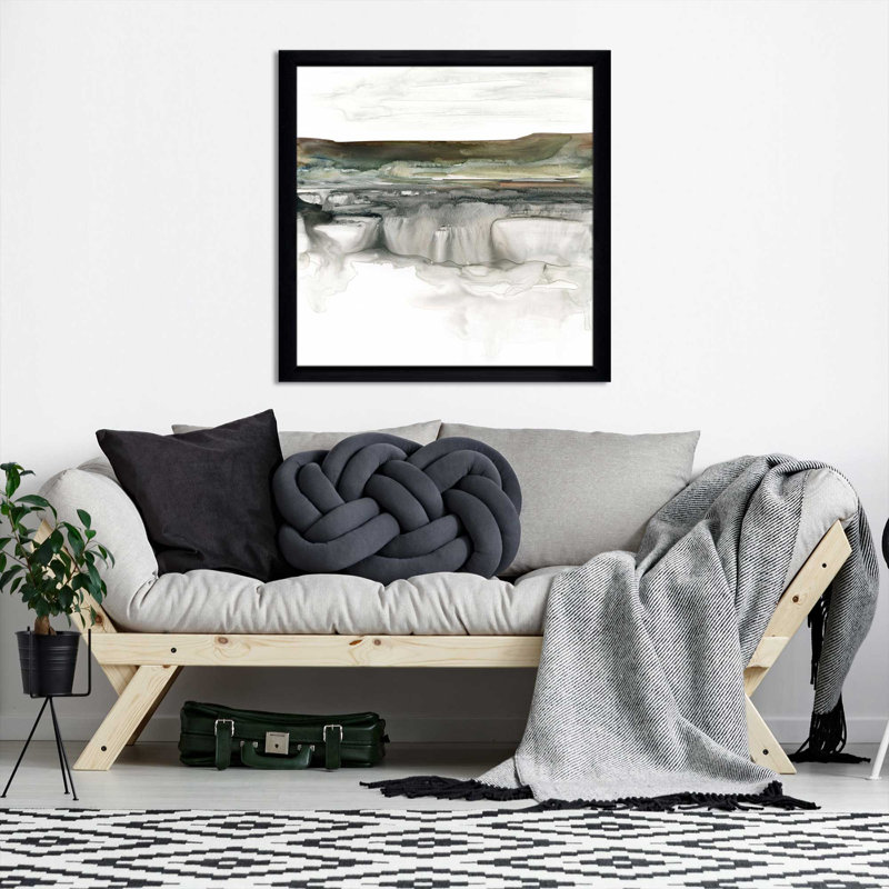 «River Flow I» par Carol Robinson - Peinture, Cadre noir, H 37,5 po x l 37,5 po x P 1 po